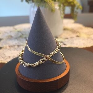 2 Elegant Goldtone Women's Bracelets